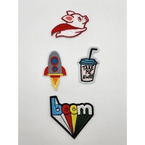 LOT‎ OF 4 MIXED PATCHES BOOM SUPER PIG SPACE SHUTTLE